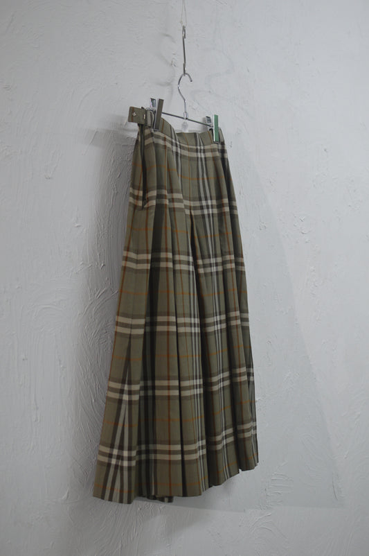 Burberry check pattern wool skirt