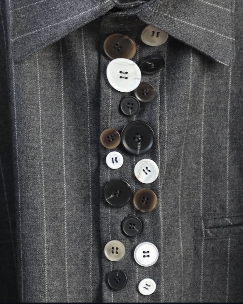 side. service Numerous Button Stripe Shirt in Wool
