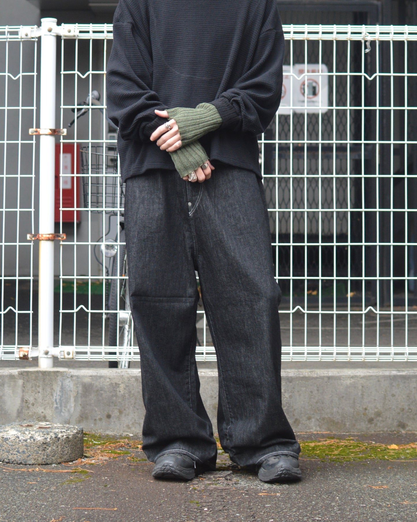 FRESH MAN DENIM WIDE PANTS"OW" BLACK