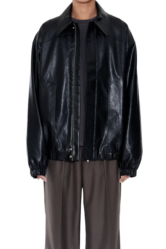 CODA BLACK SYNTHETIC LEATHER CLUB JACKET