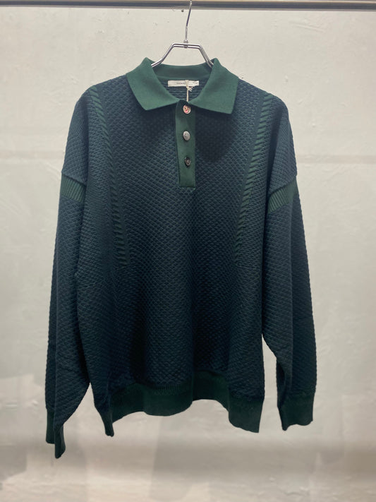 YASHIKI Sekka Knit Polo - GREEN