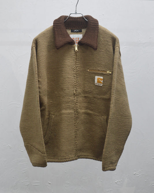 RICE NINE TEN HOME MADE KNITTING DETROIT JACKET TAN