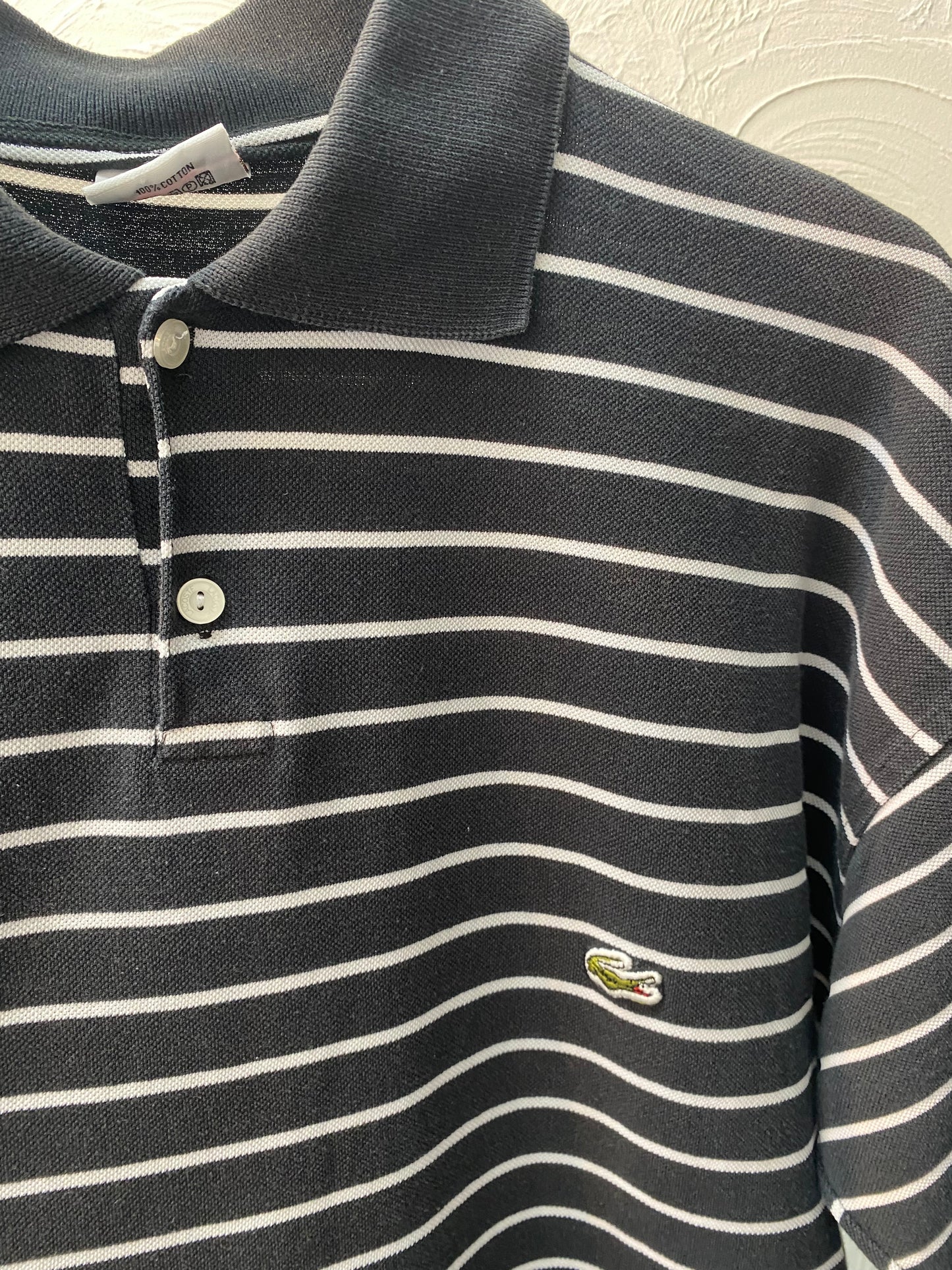 90s lacoste thick stripes polo shirt