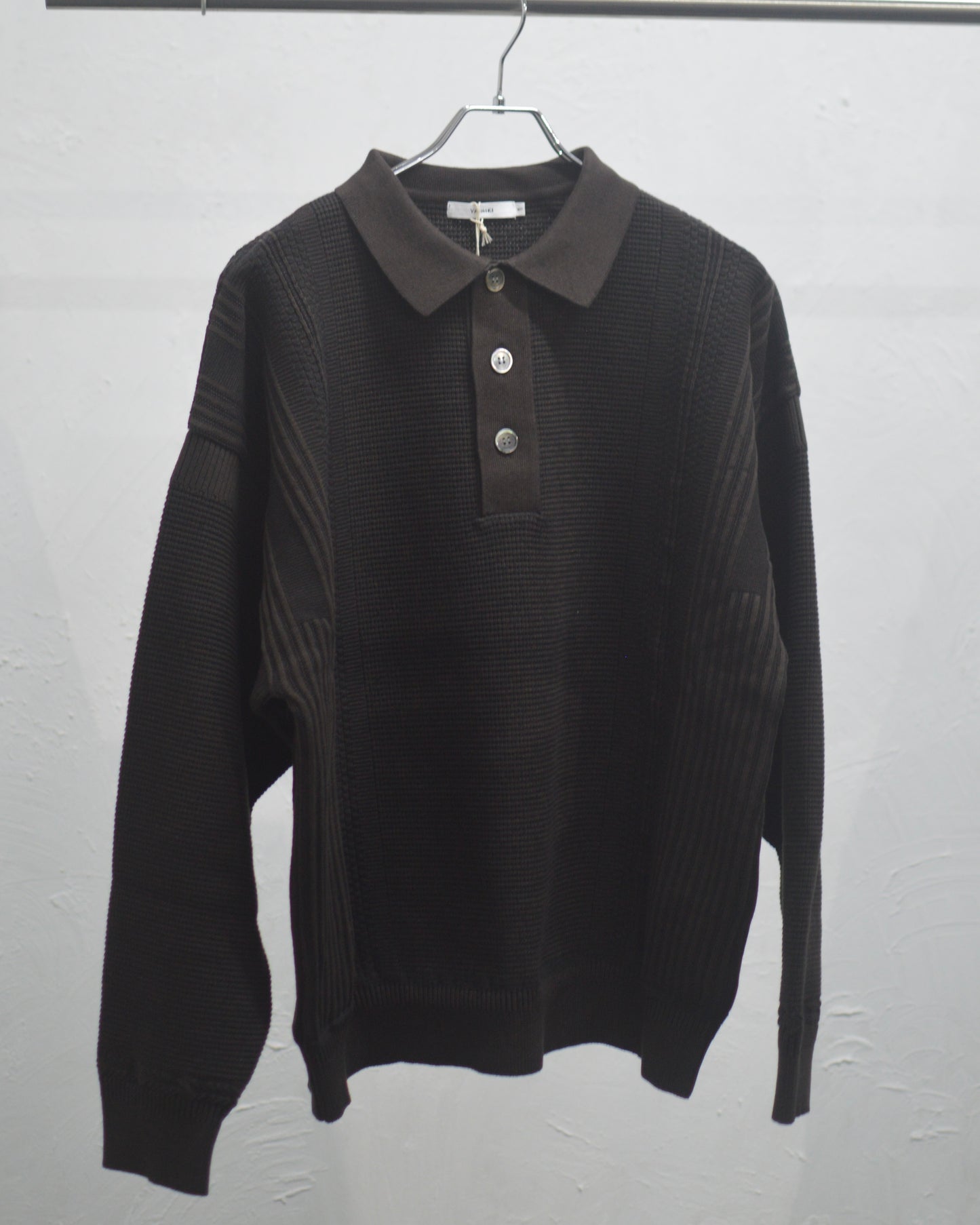 YASHIKI Akisame Knit Polo BROWN
