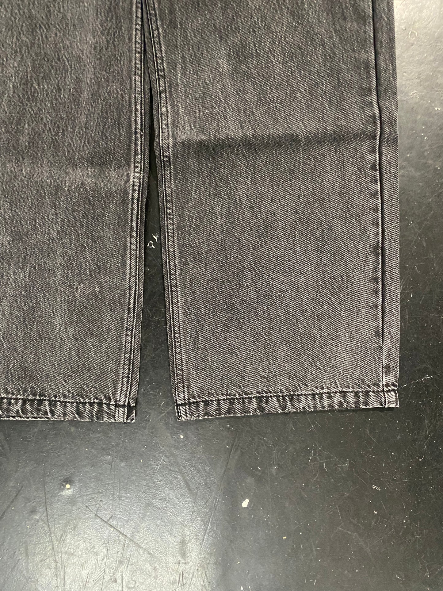 CODA BLACK ACID WASH BREAK CUT STRAIGHT JEANS