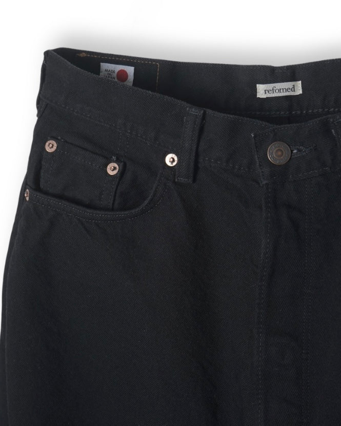 refomed  FRESH MAN DENIM WIDE PANTS by EDWIN　"OW" BLACK