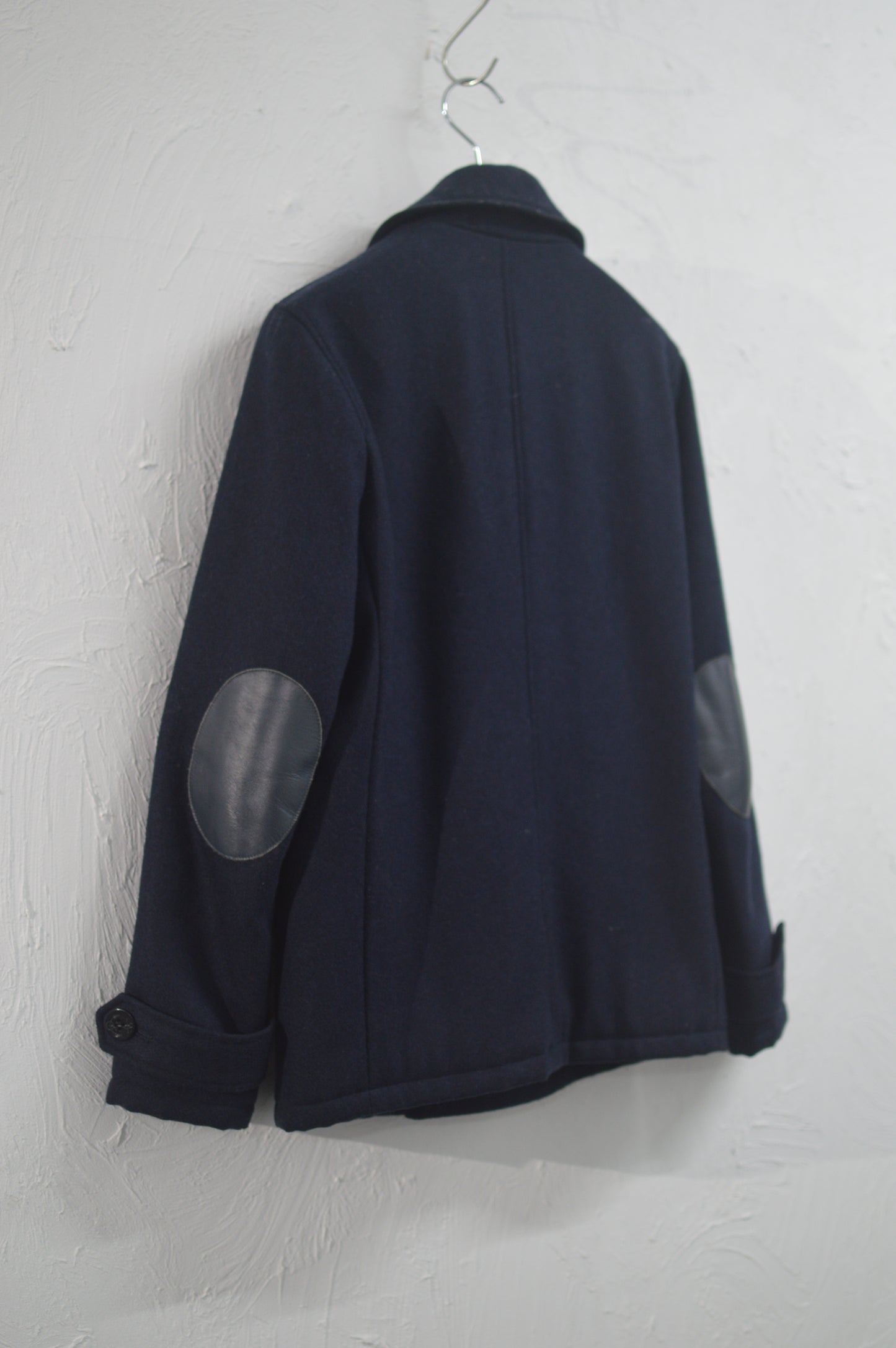 A.P.C. Wool Pea Coat with Elbow Patches