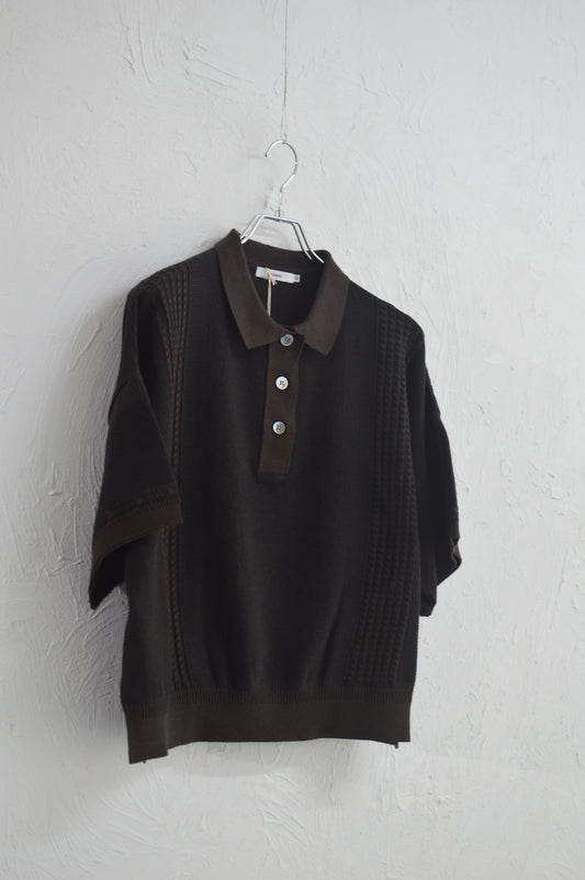 YASHIKI Aotsuyu Knit Polo BROWN