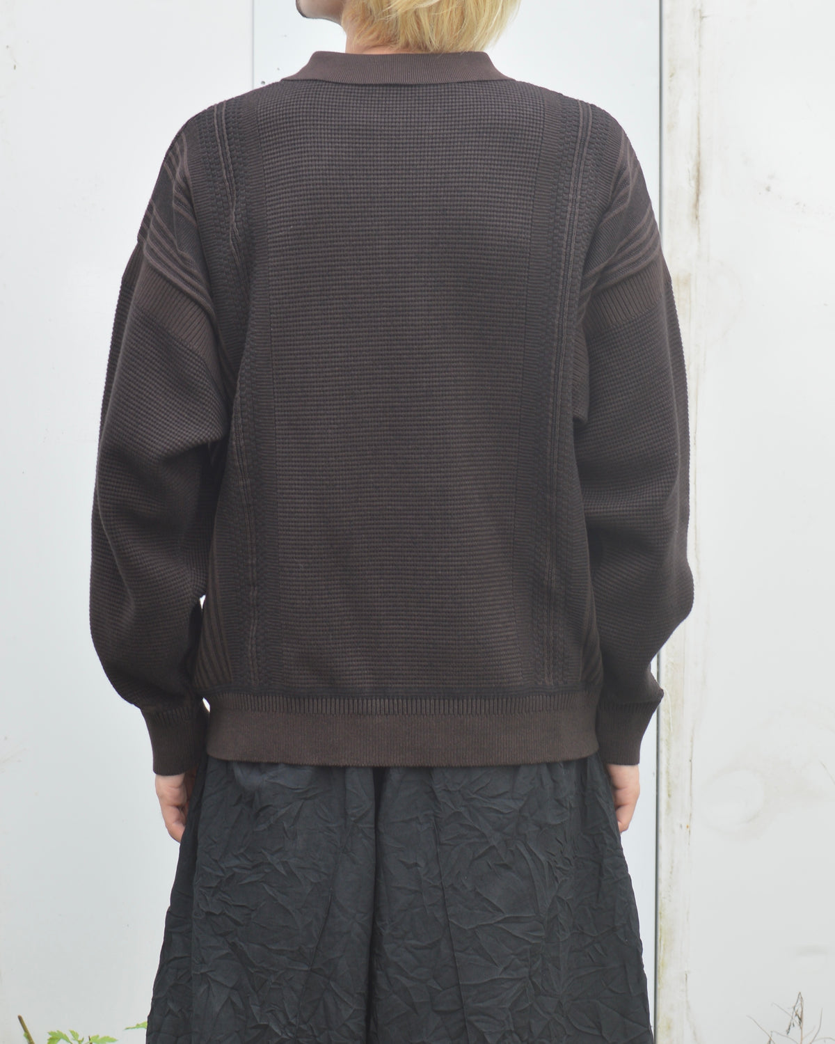 YASHIKI Akisame Knit Polo BROWN
