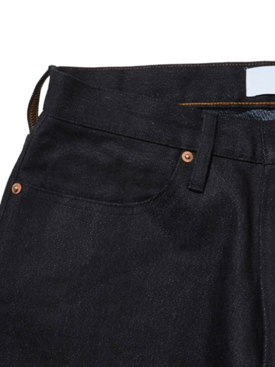 SUGARHILL TWISTED HEATHER DENIM PANTS WIDE CUT BLUE BLACK