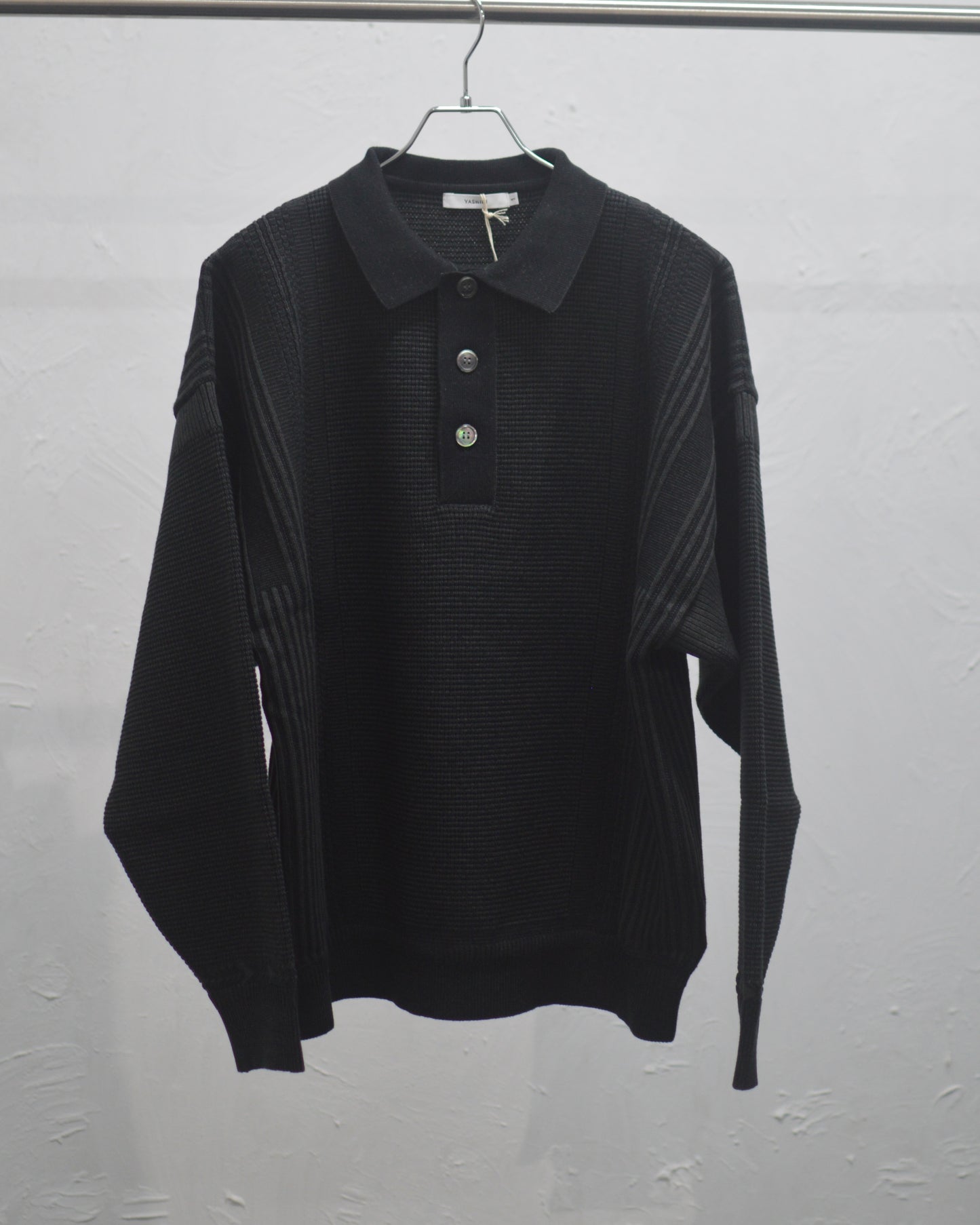 YASHIKI Akisame Knit Polo BLACK