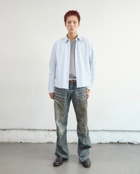 NVRFRGT PANELLED LONG SLEEVE SHIRT SAX