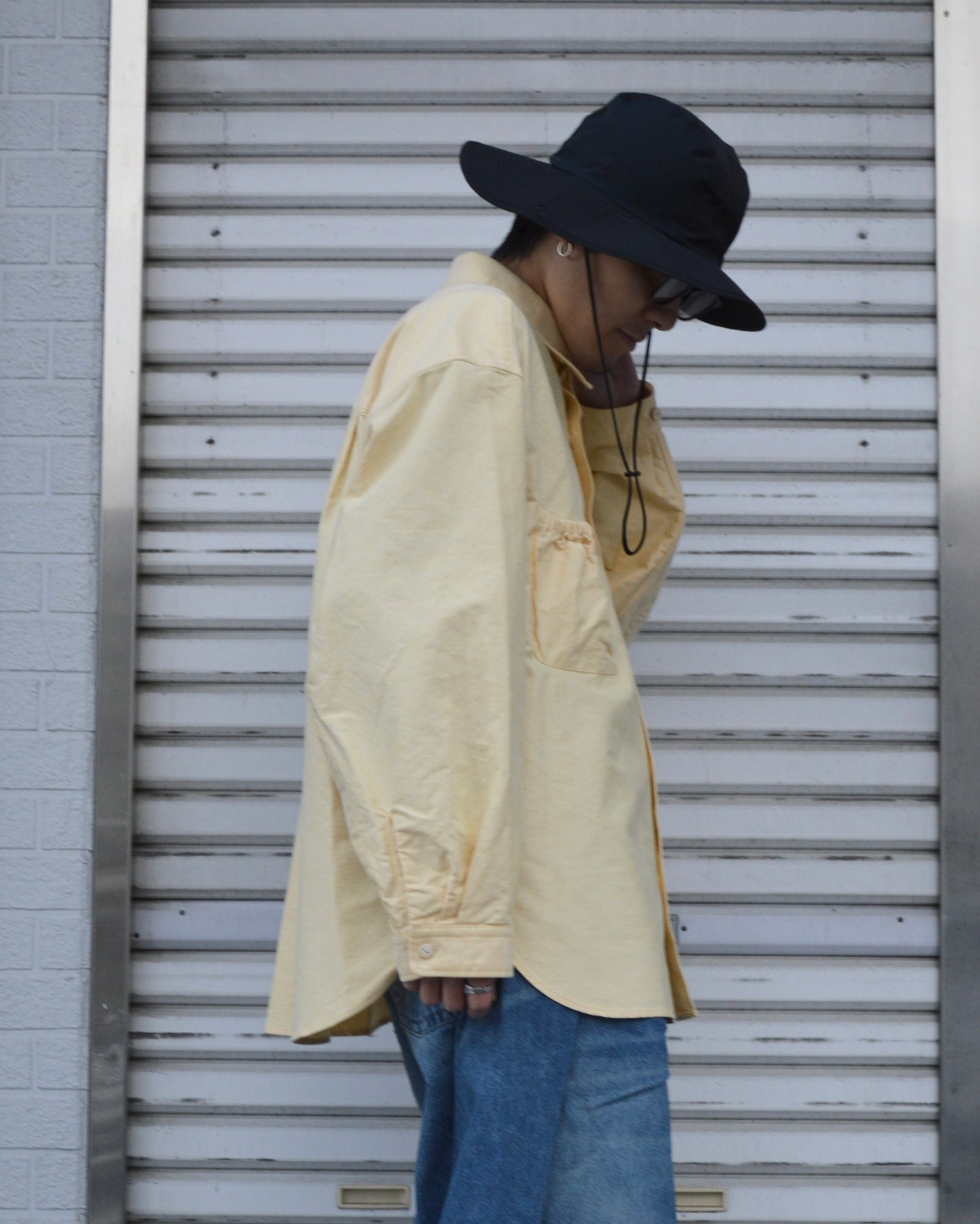 refomed WRIST PATCH WIDE SHIRT"OX" YELLOW