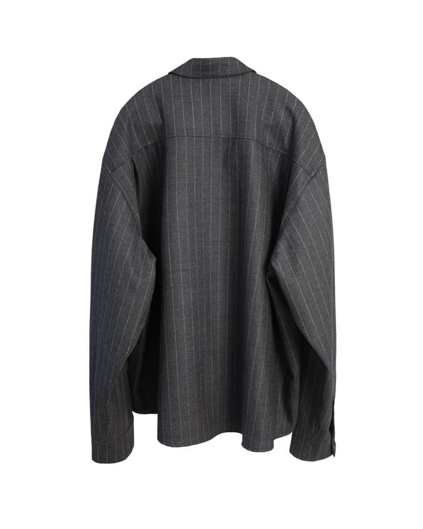 side. service Numerous Button Stripe Shirt in Wool