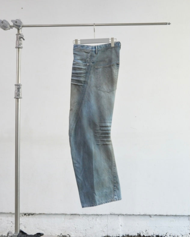 NVRFRGT 3D TWISTED WIDE LEG JEANS　DIRTY FADED INDIGO