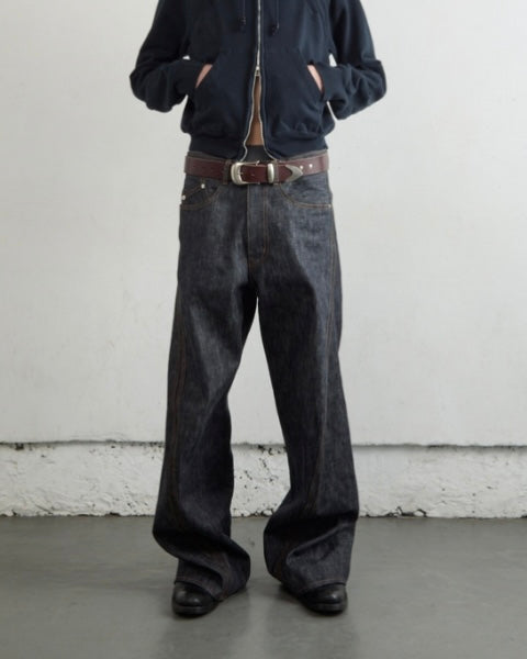 NVRFRGT 3D TWISTED WIDE LEG JEANS