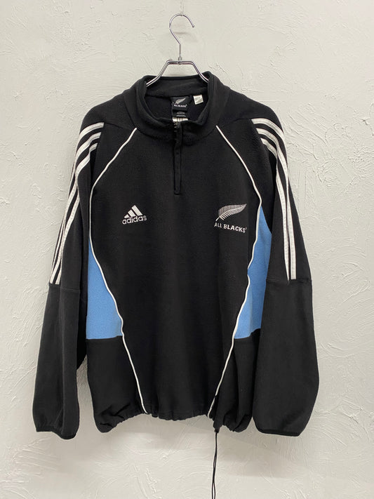 adidas all blacks half zip fleece P/O