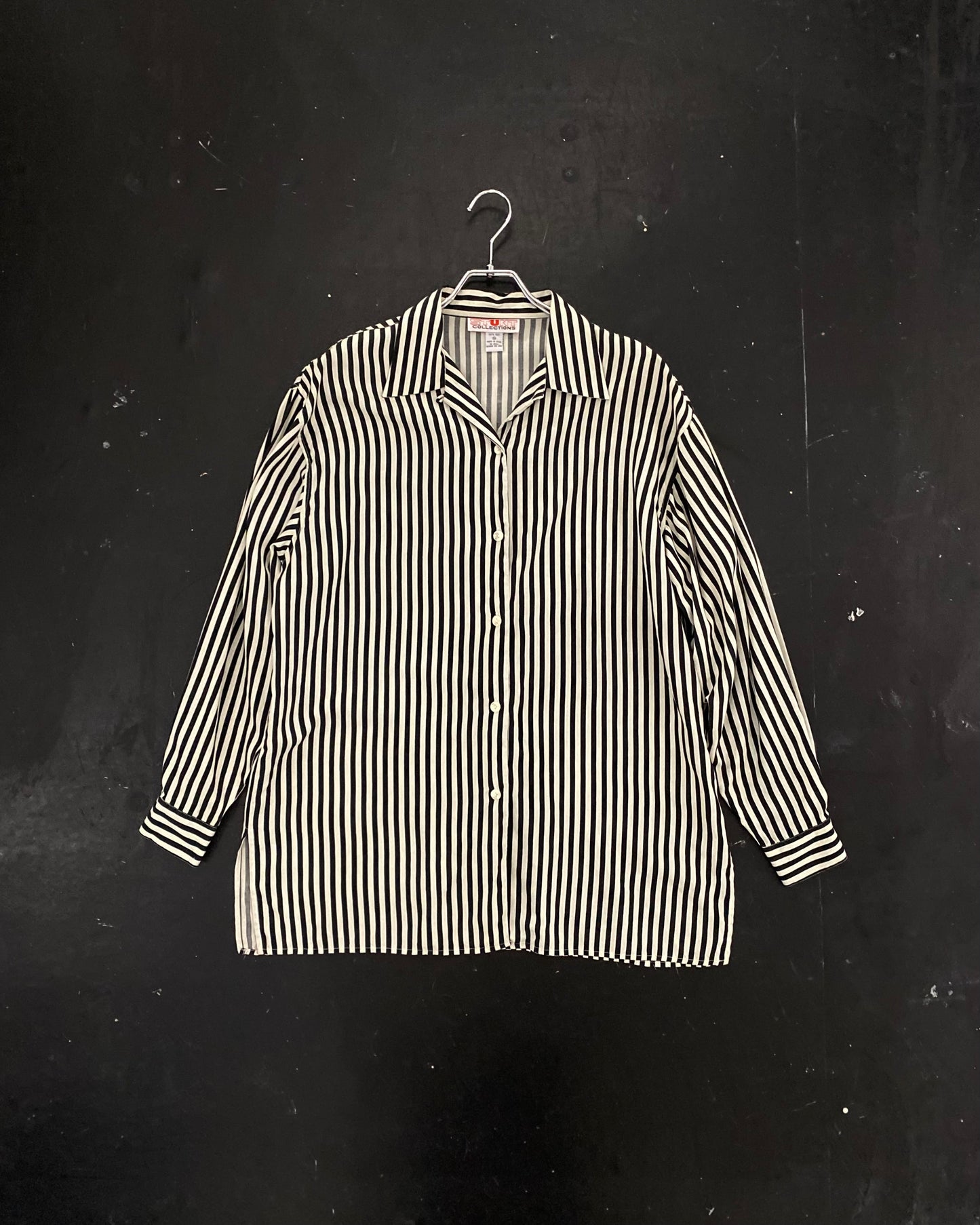 90s STUNT COLLECTIONS stripe silk shirt