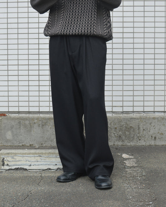 SAYATOMO 2-Tack Wide Slacks BLACK