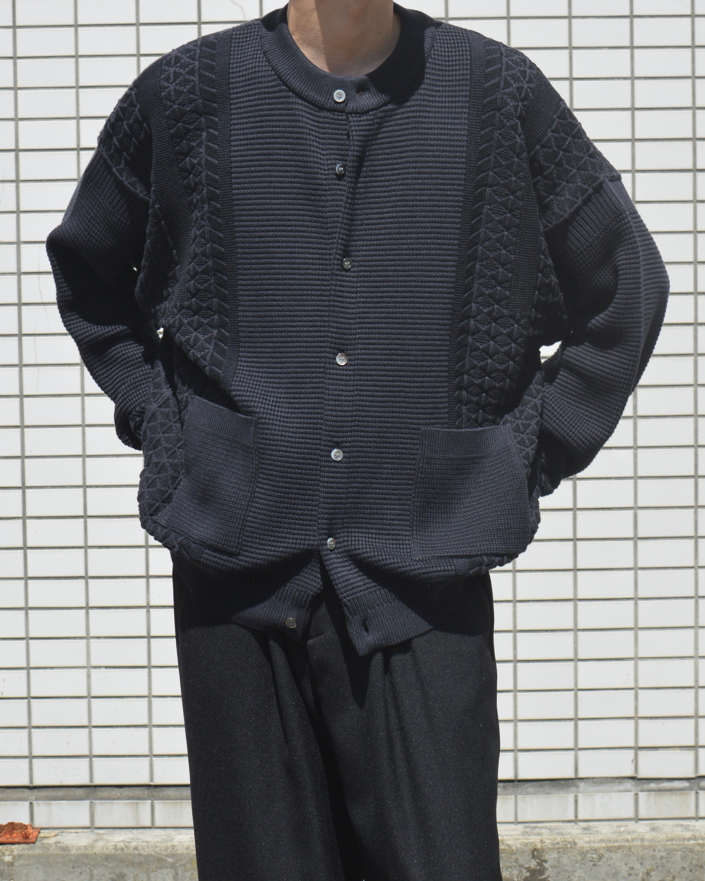 トップス YASHIKI 17AW Hakugin Cardigan (NAVY) YASHIKI Ginka Cardigan DARK-NAVY – JIKAI