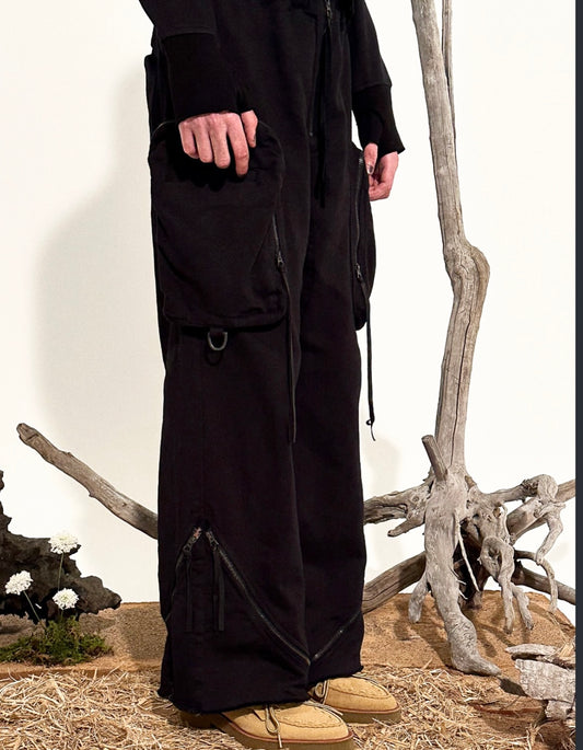 SYUMAN  Parachute cargo trousers by BLACK