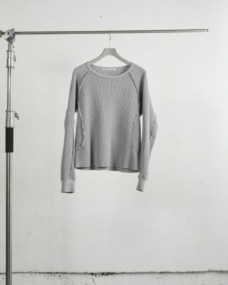 NVRFRGT WAFFLE THERMAL LONG SLEEVE T‑SHIRT H.GREY