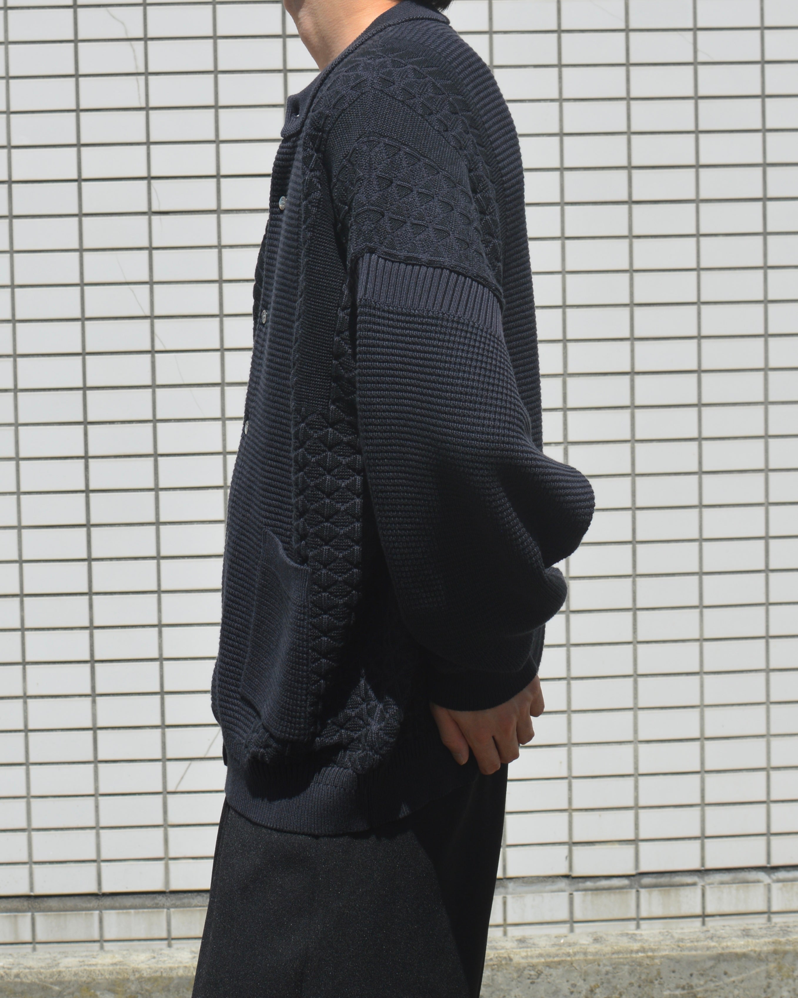 トップス YASHIKI 17AW Hakugin Cardigan (NAVY) YASHIKI Ginka Cardigan DARK-NAVY – JIKAI