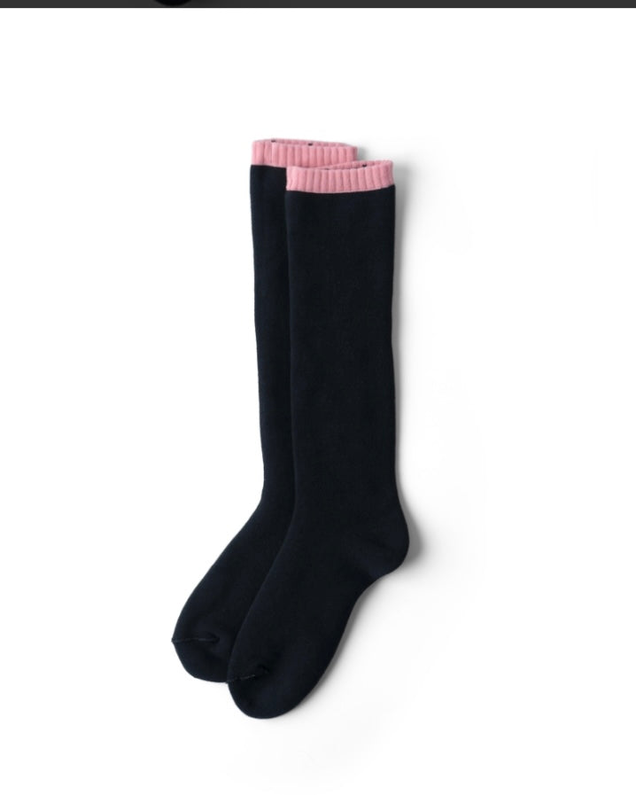 refomed REVERSIBLE LONG SOCKS BLACK