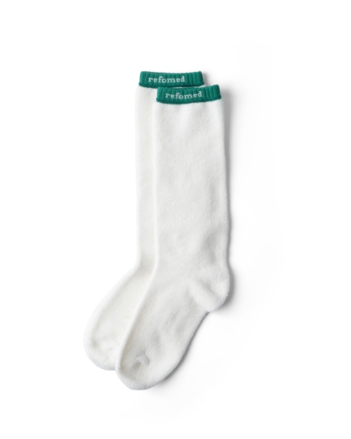 refomed REVERSIBLE LONG SOCKS White