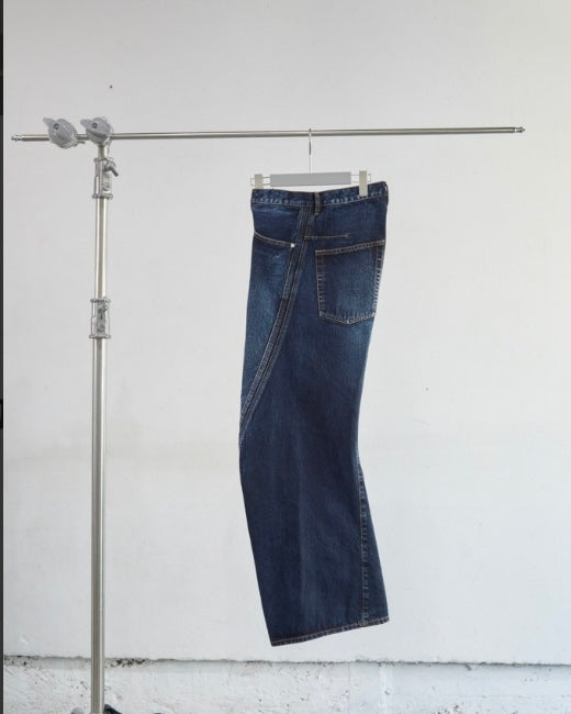 NVRFRGT　3D TWISTED WIDE LEG JEANS　DARK FADED INDIGO