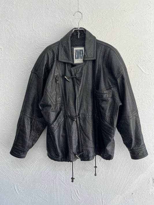 toggle leather jacket