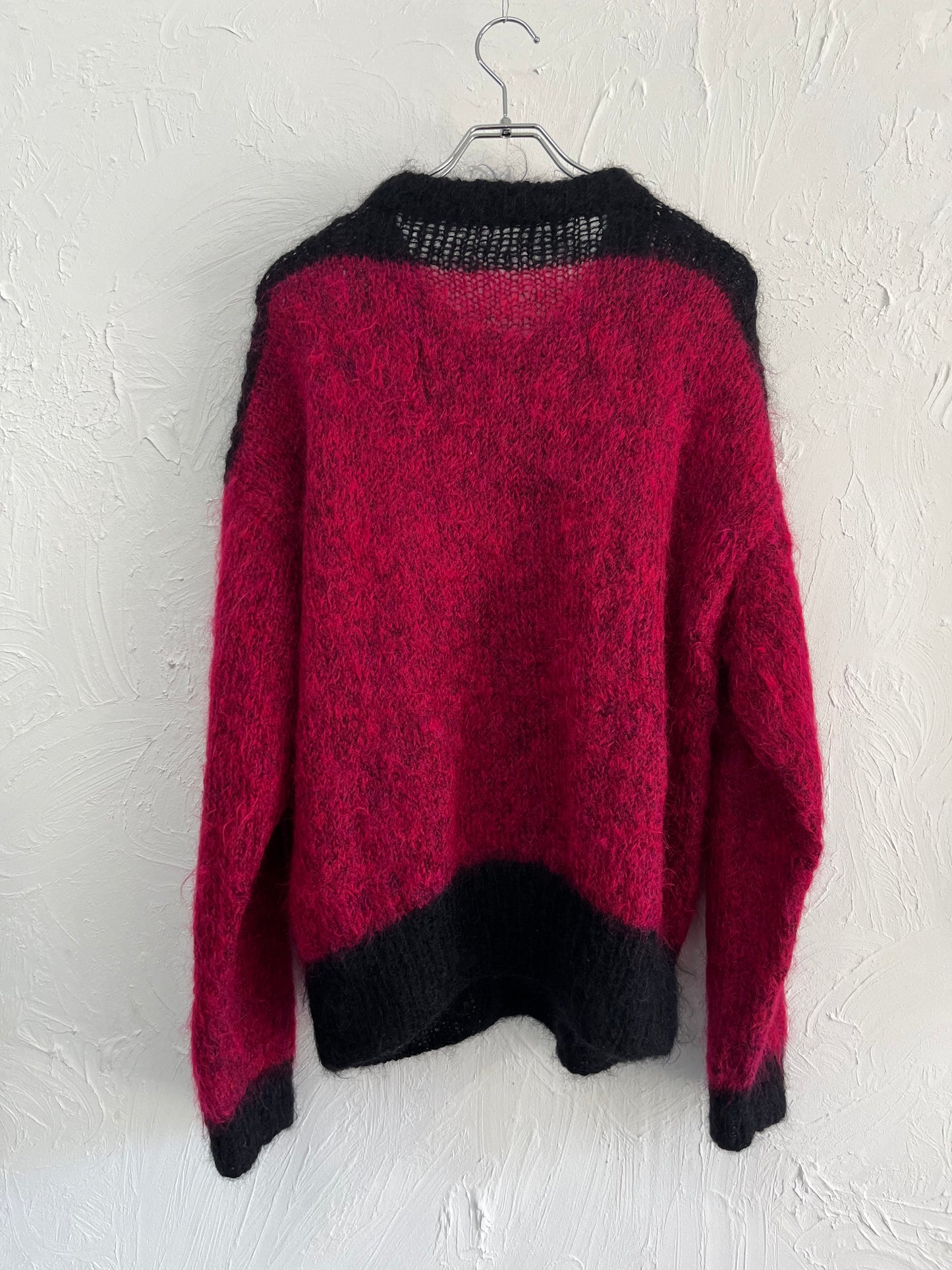 mohair crew neck cardigan