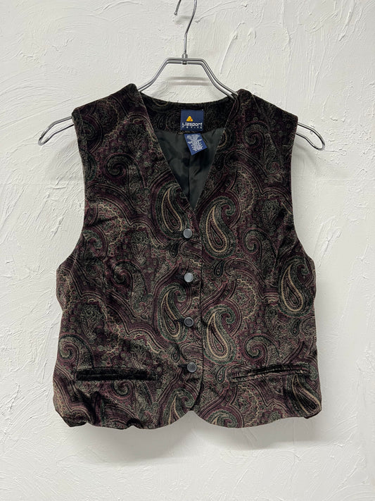 90s Lis sport paisley velor vest