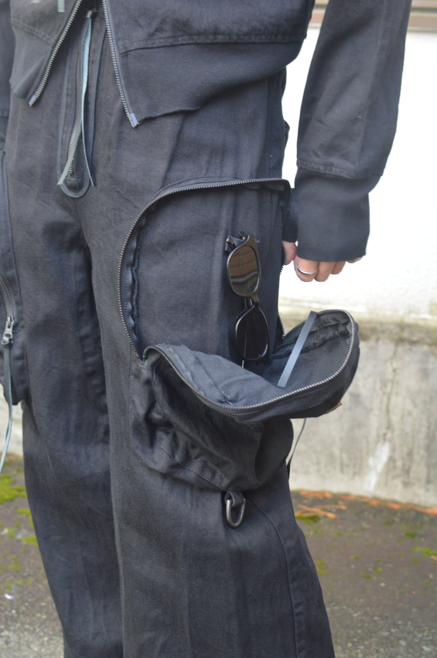 SYUMAN  Parachute cargo trousers by BLACK