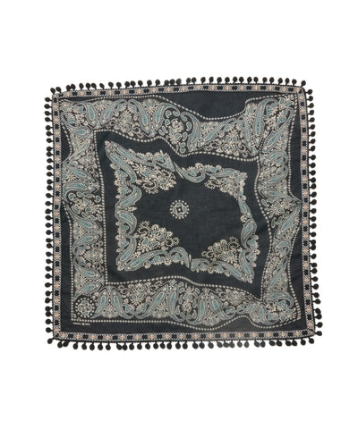 SUGARHILL POMPOM BANDANA BLACK