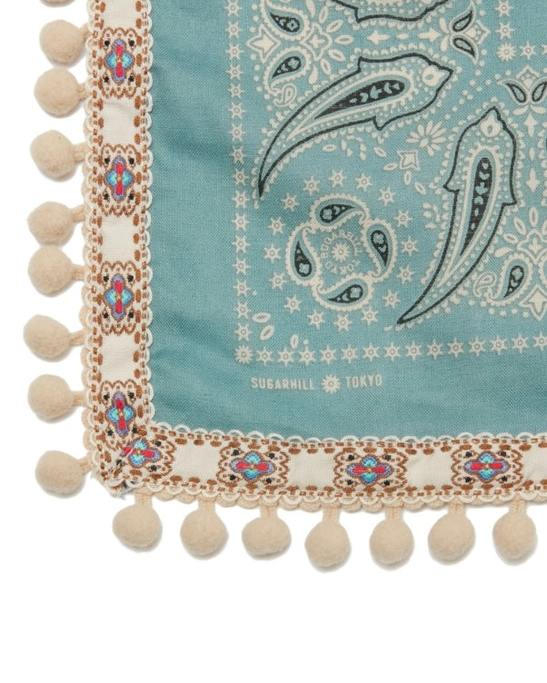 SUGARHILL POMPOM BANDANA MINT