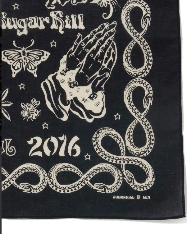 SUGARHILL TATOO FLASH BANDANA BLACK