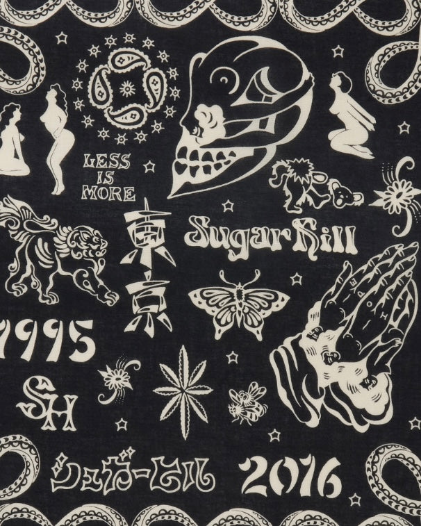 SUGARHILL TATOO FLASH BANDANA BLACK