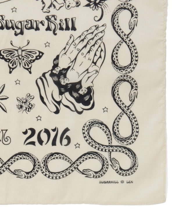SUGARHILL TATOO FLASH BANDANA ECRU