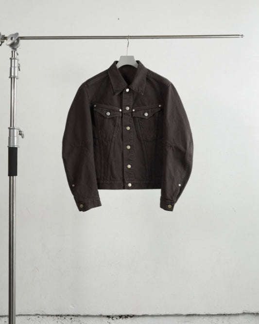 NVRFRGT 3D TRUCKER JACKET DARK BROWN