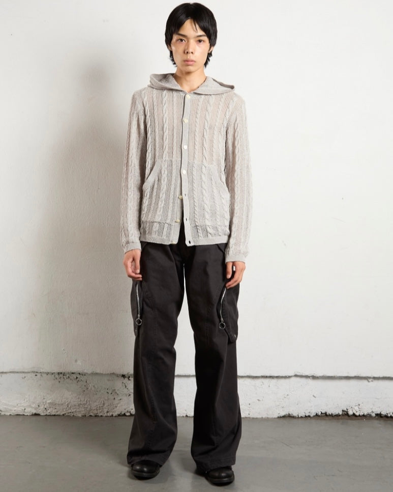 NVRFRGT / 3D TWISTED CARGO PANTS BLACK