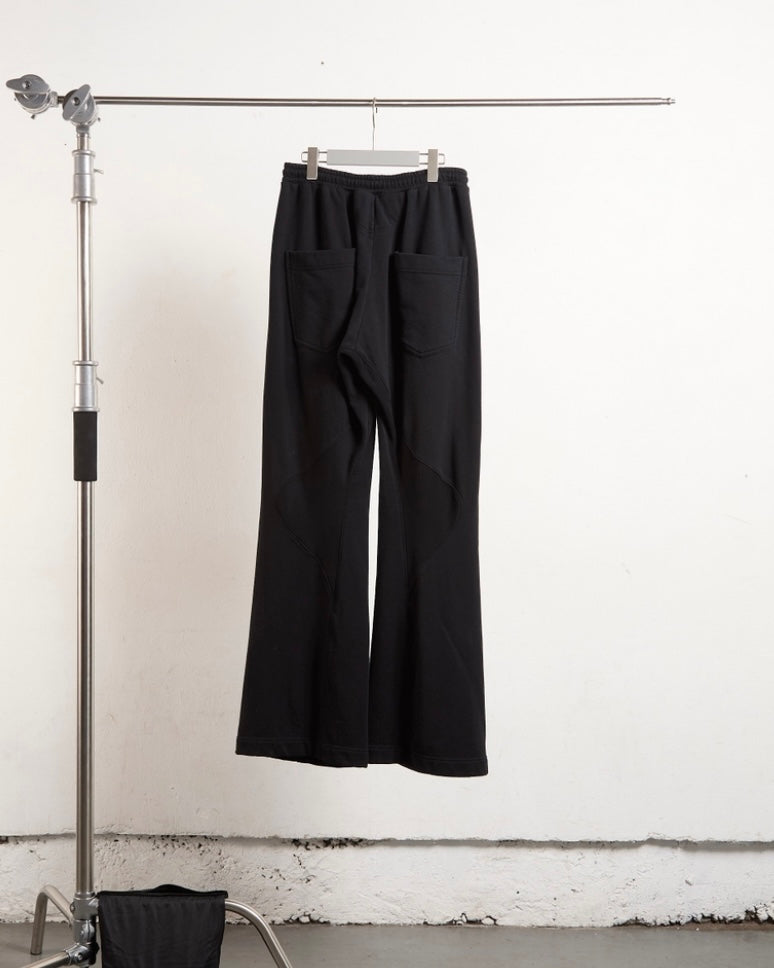 NVRFRGT / 3D TWISTED LOUNGE WIDE PANTS BLACK