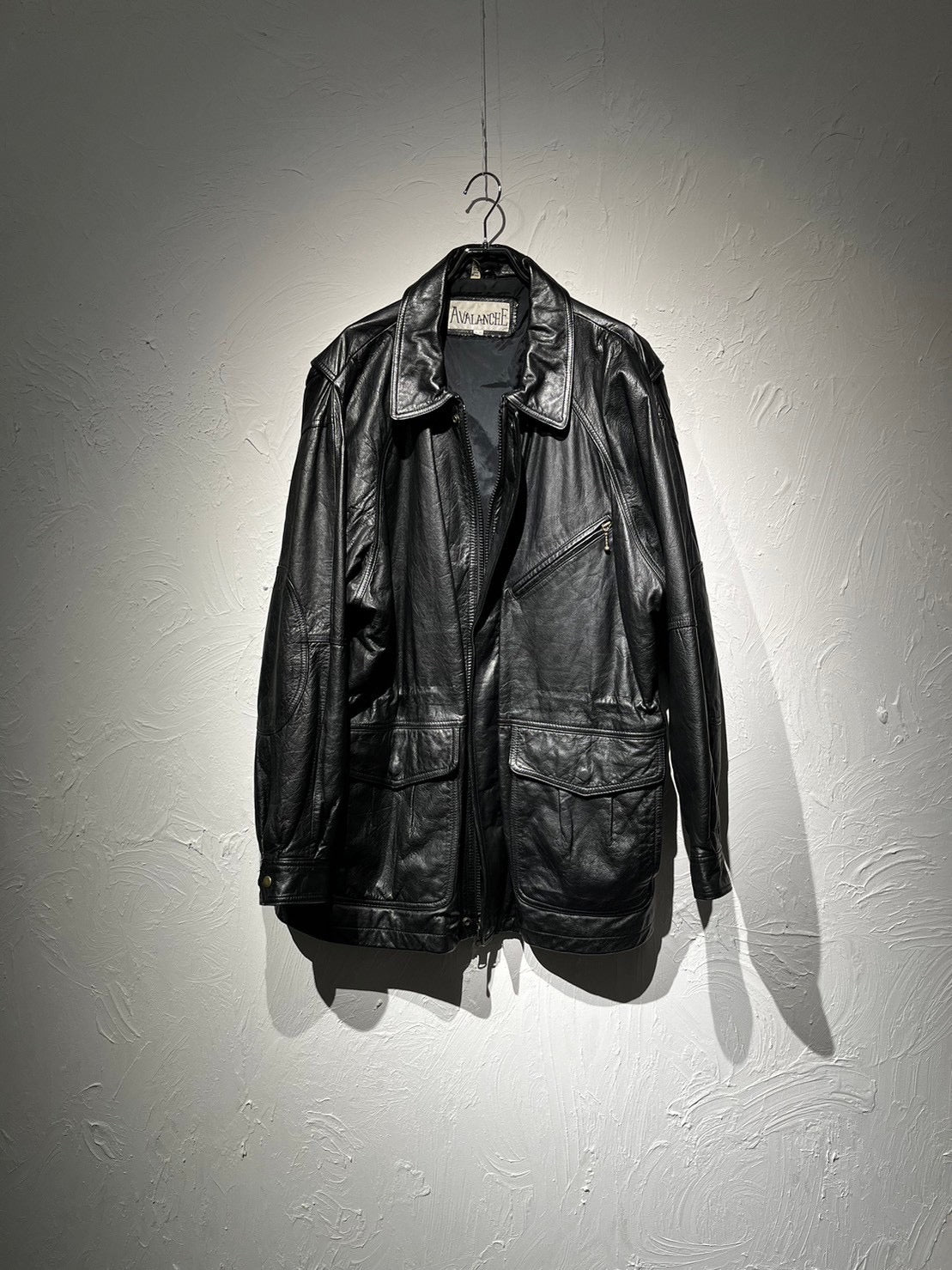 elbow patch leather coat