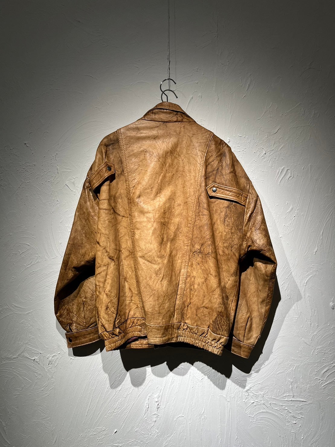 brown double leather jacket