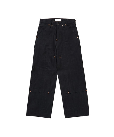 SUGARHILL TWISTED HEATHER DENIM PANTS DOUBLE KNEE  BLUE x BLACK