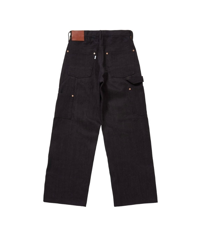 SUGARHILL TWISTED HEATHER DENIM PANTS DOUBLE KNEE  RED x BLACK