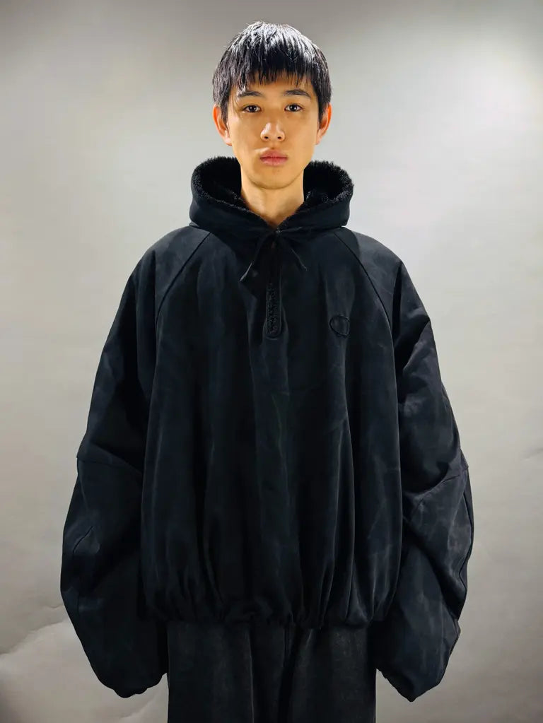 SYUMAN. REVERSIBLE HOODIE BLACK