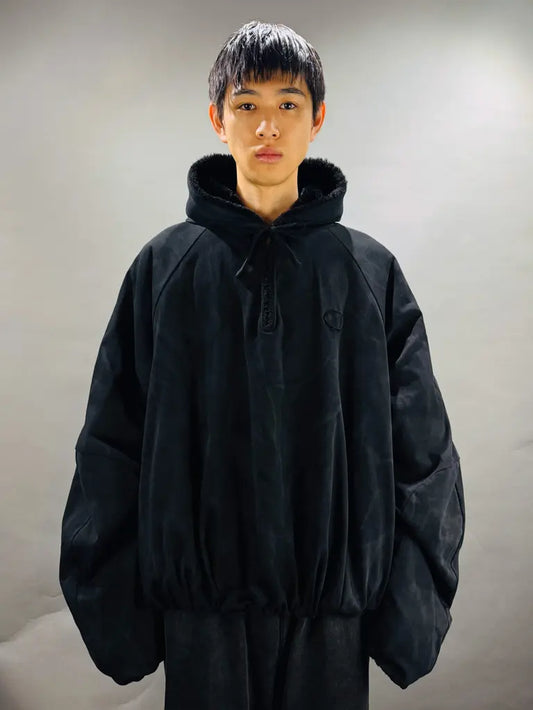 SYUMAN. REVERSIBLE HOODIE BLACK