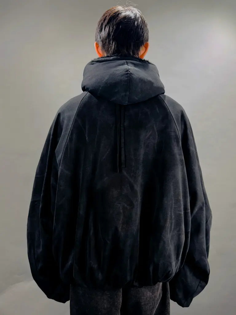 SYUMAN. REVERSIBLE HOODIE BLACK