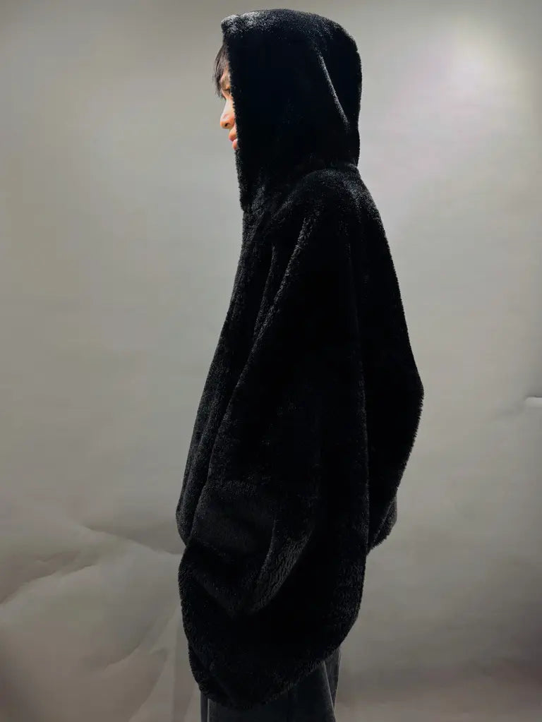 SYUMAN. REVERSIBLE HOODIE BLACK